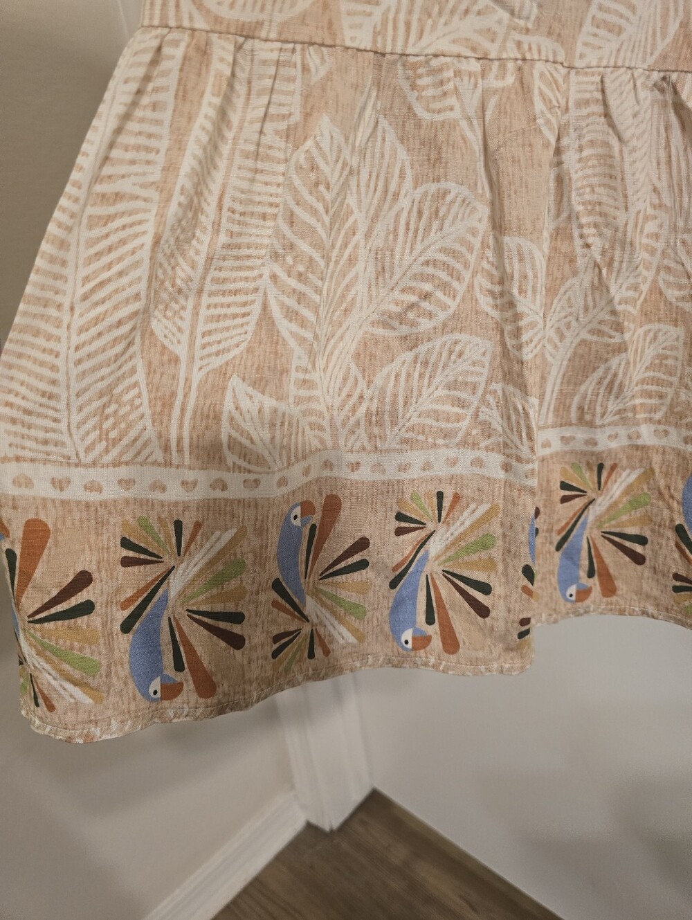 GIGIO Bohemian Cream Midi Dress with Flowered Hem Sz M - Picture 12 of 17